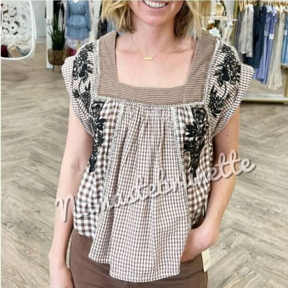 Nwt Free People Small Half Moon Boho Embroidered Top, Ivory Combo - Picture 13 of 16